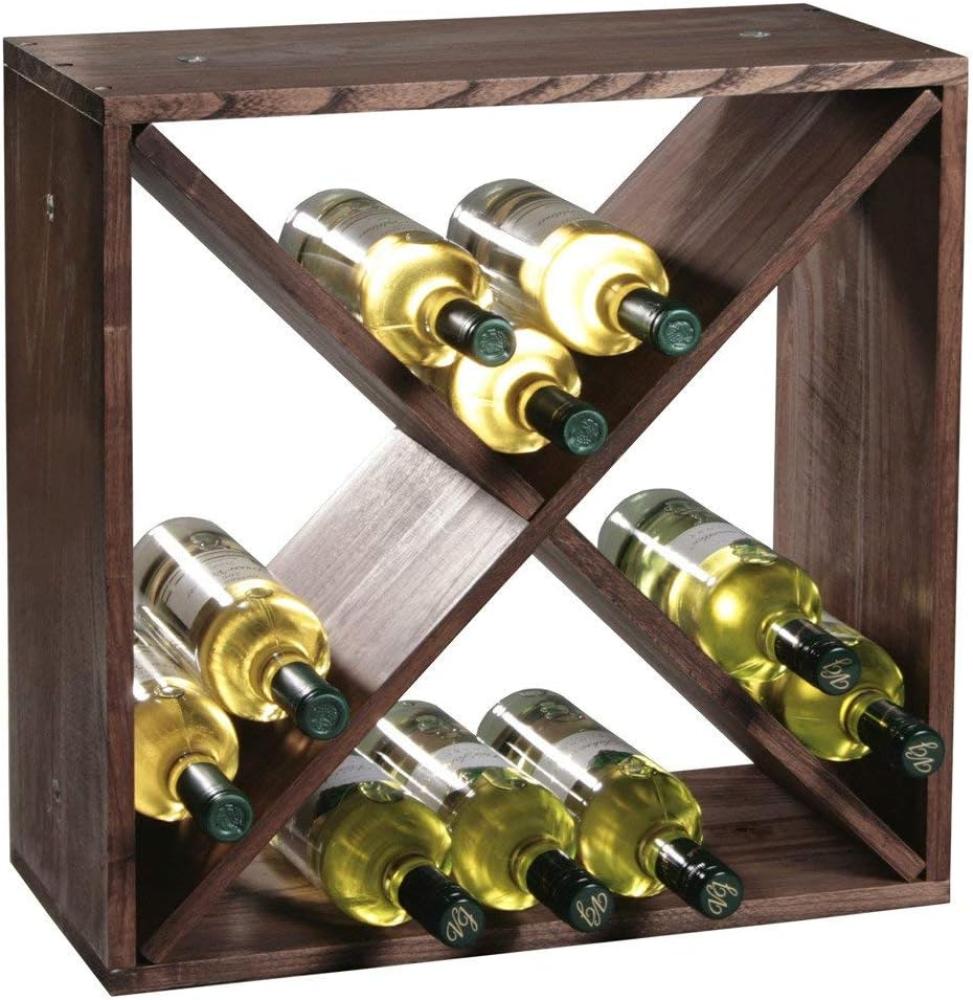 Weinflaschen-Regalsystem - Einteilung x-förmig - Kiefernholz Bild 1