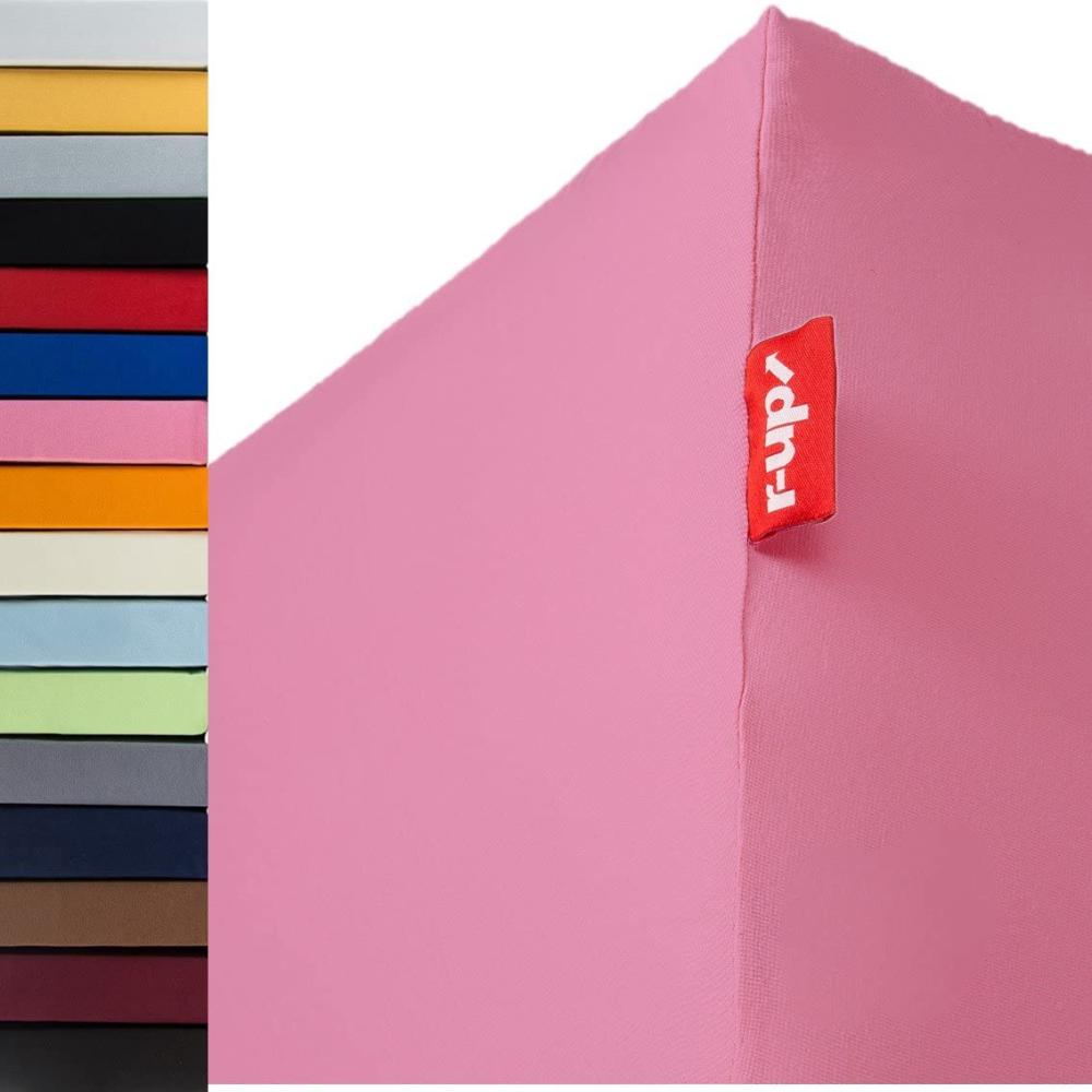 r-up Passt Spannbettlaken 140x200-160x200 bis 35cm Höhe viele Farben 100% Baumwolle 130g/m² Oeko-Tex stressfrei auch für hohe Matratzen (rosa) Bild 1