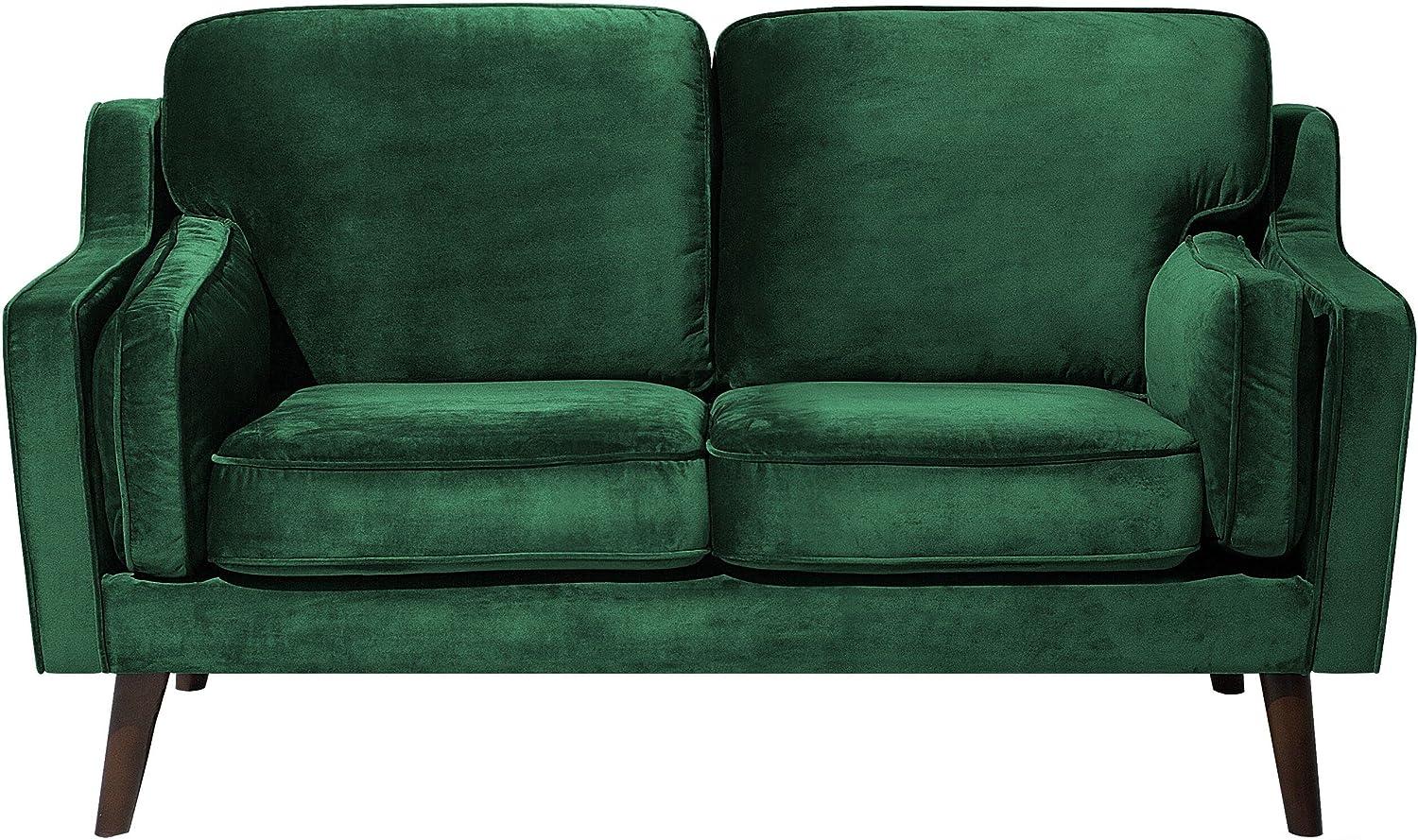 2-Sitzer Sofa Samtstoff grün LOKKA Bild 1