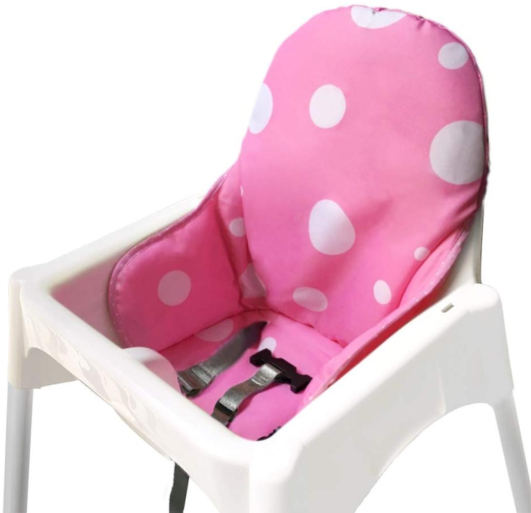 ZARPMA Sitzbezüge Kissen Kompatibel für Ikea Antilop Hochstuhl , Waschbar Faltbarer Baby Hochstuhl Bezug Kinder Sitz Covers Stuhlkissen(Rose) Bild 1