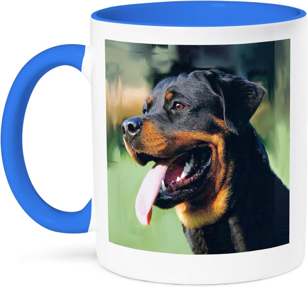 3dRose Rottweiler-Two Ton Blau Tasse, Keramik, Mehrfarbig, 10,2 x 7,62 x 9,52 cm Bild 1