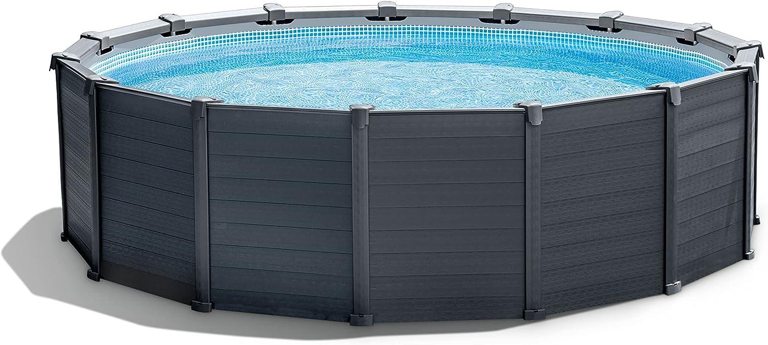 Intex Frame 'Graphit' Swimming Pool Set, graphit, Ø 478 x 124 cm, inkl. Sandfilteranlage Bild 1