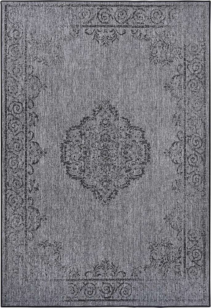 In- & Outdoor Wendeteppich Cebu Schwarz Silber - 80x150x0,5cm Bild 1