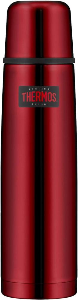 THERMOS LIGHT & COMPACT BEVERAGE BOTTLE 1l, cranberry red, Thermosflasche Edelstahl, Isolierflasche rot mit Trinkbecher, 24 h heiß / 24 h kalt, spülmaschinenfest, absolut dicht, BPA-frei Bild 1