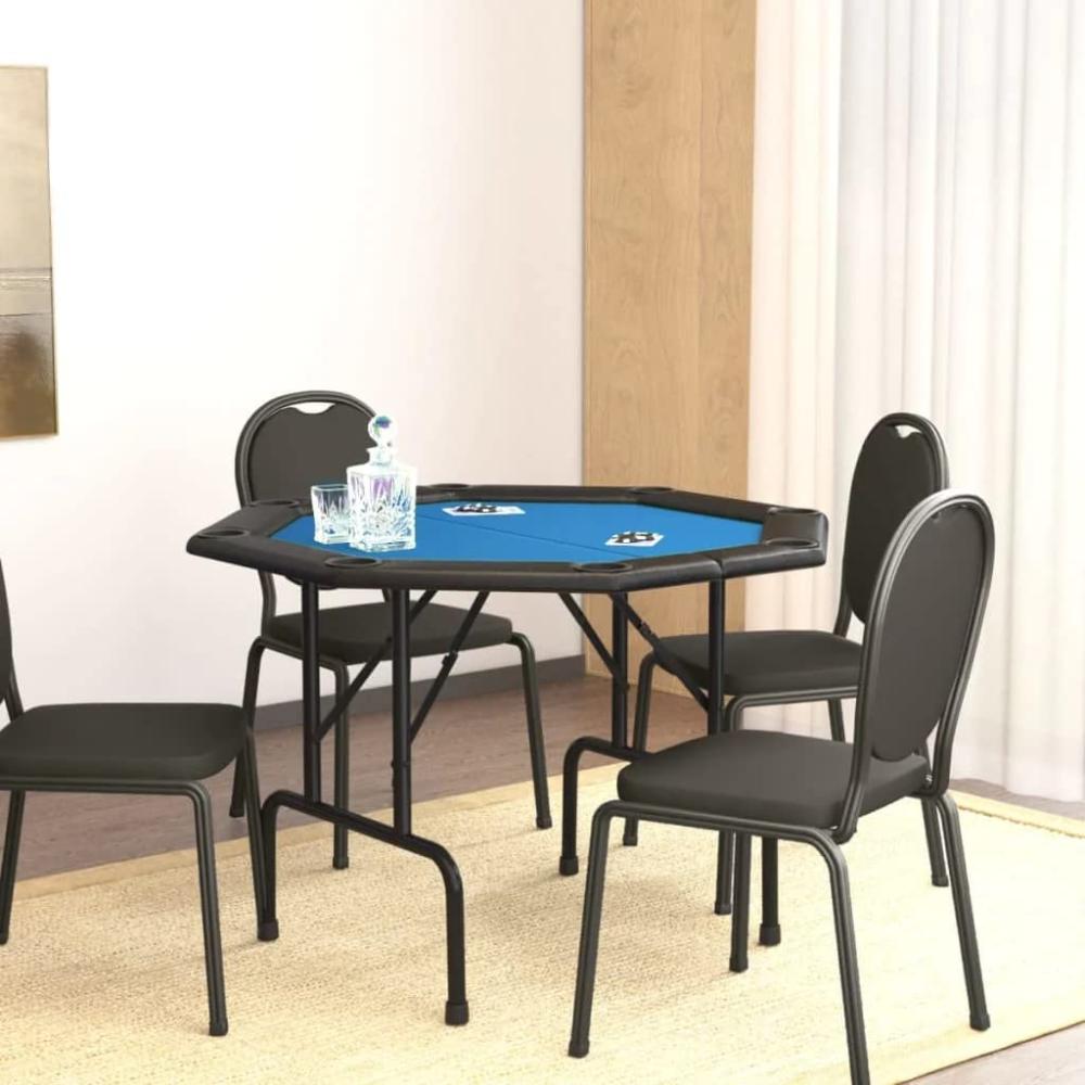 vidaXL Pokertisch Klappbar 8 Spieler Blau 108x108x75 cm Bild 1