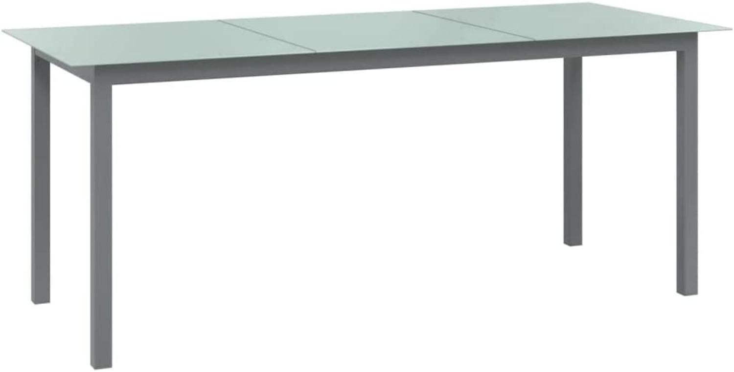 Gartentisch aus Aluminium 190 x 74 x 90 cm Hellgrau Bild 1