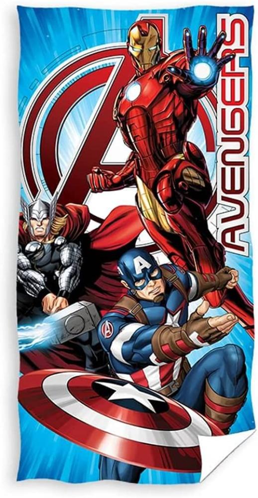 badetuch Avengers Jungen 140 x 70 cm Polyester blau Bild 1