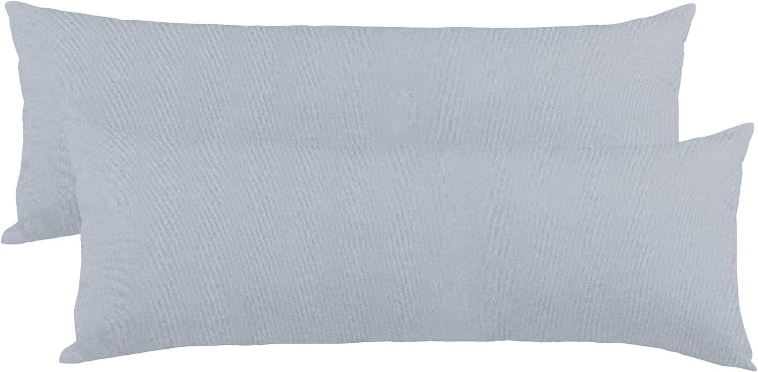 aqua-textil Classic Line Kissenbezug 2er-Set 40 x 200 cm Silber grau Baumwolle Seitenschläferkissen Bezug Reißverschluss Bild 1