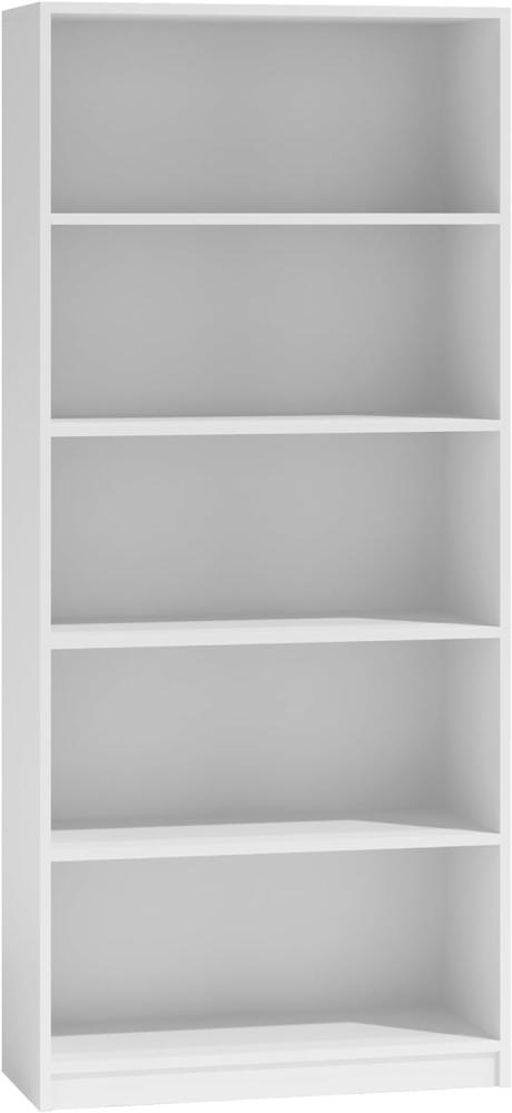 OGGI Oropesa R60 Hohes Bücherregal Fünf Regale SchlafzimmerAufbewahrungseinheit Aufbewahrungsregale Bücherregale und Regaleinheiten Bücherregal 60 x 30 x 182 cm, Weiß Bild 1