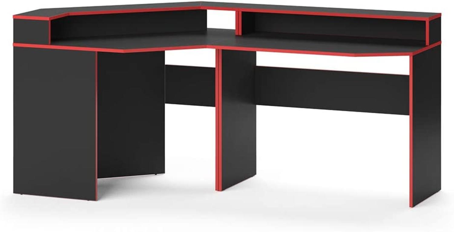Vicco 'Kron' Gaming Desk, schwarz/rot, lang Bild 1