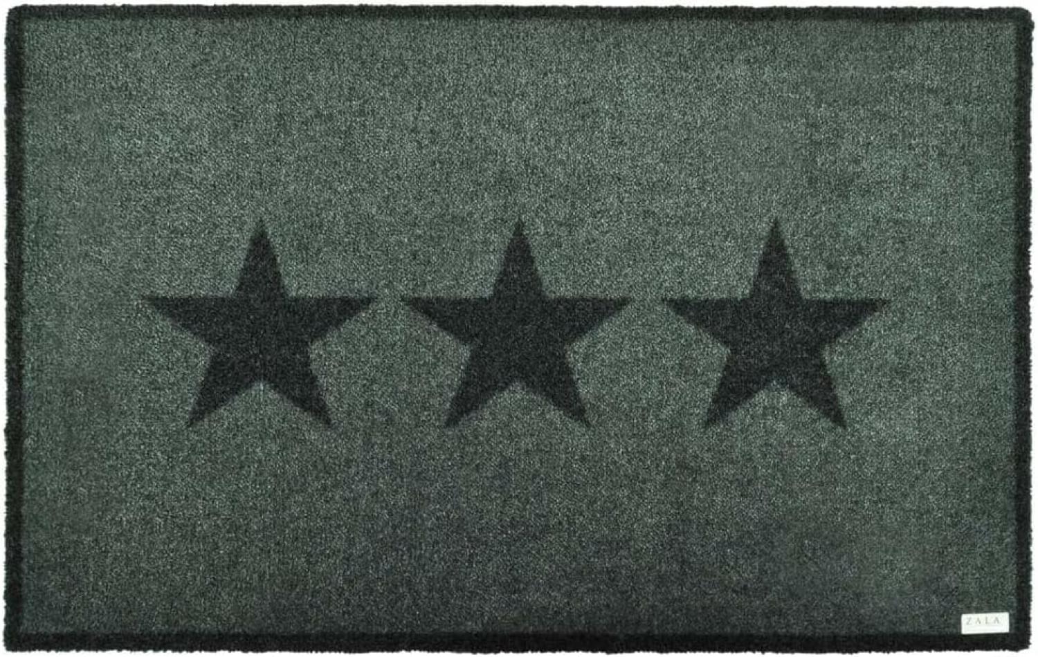 Kurzflor Fußmatte Sterne Grau Anthrazit - 67x180x0,7cm Bild 1