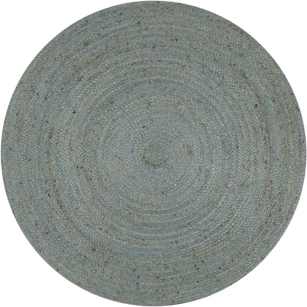 vidaXL Teppich Handgefertigt Jute Rund 120 cm Olivgrün Bild 1