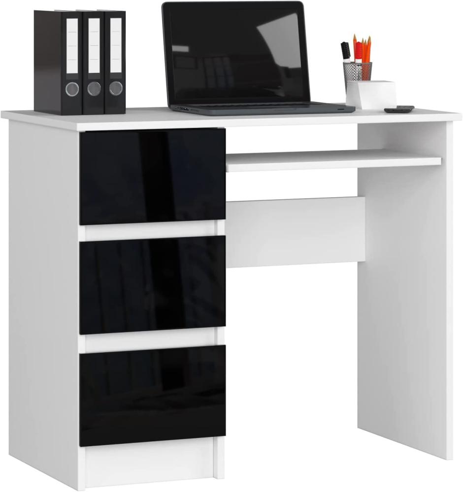 Schreibtisch A-6 mit Tastaturablage und 3 Schubladen Links- oder rechtsseitig, B90 x H77 x T50 cm, 30 kg Bild 1