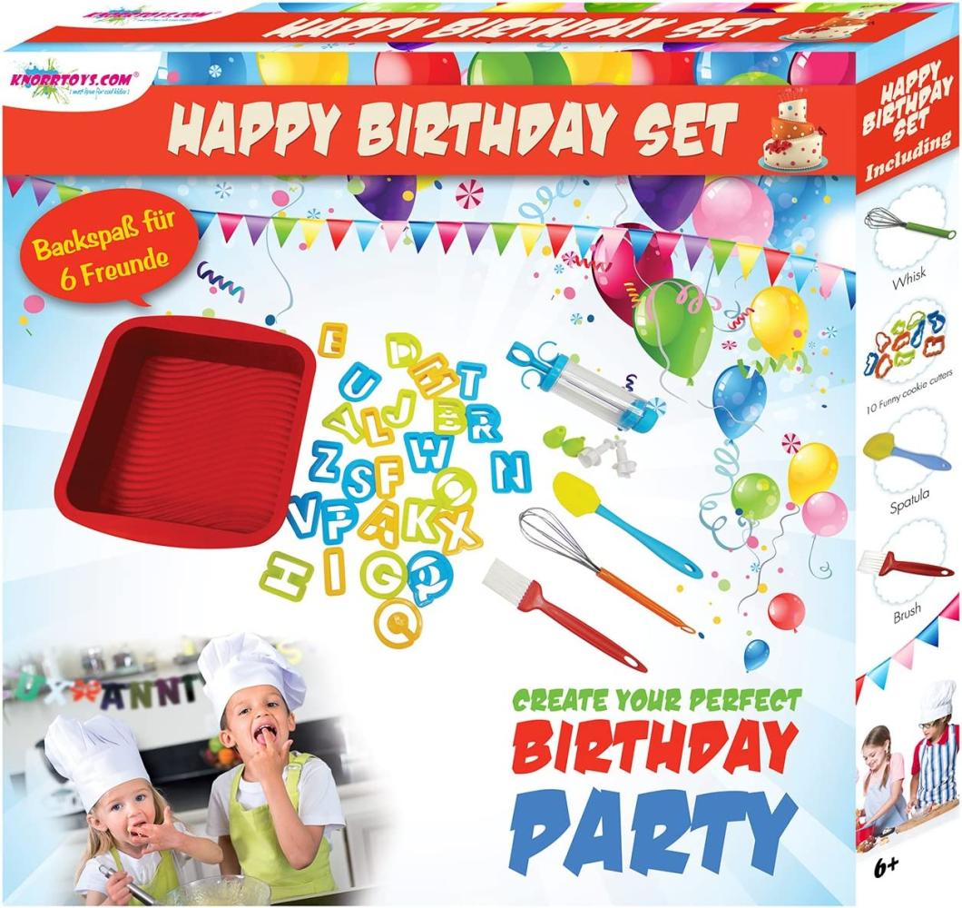 Backset Happy Birthday für Kinder mit Backform Buchstaben und viel Zubehör Bild 1