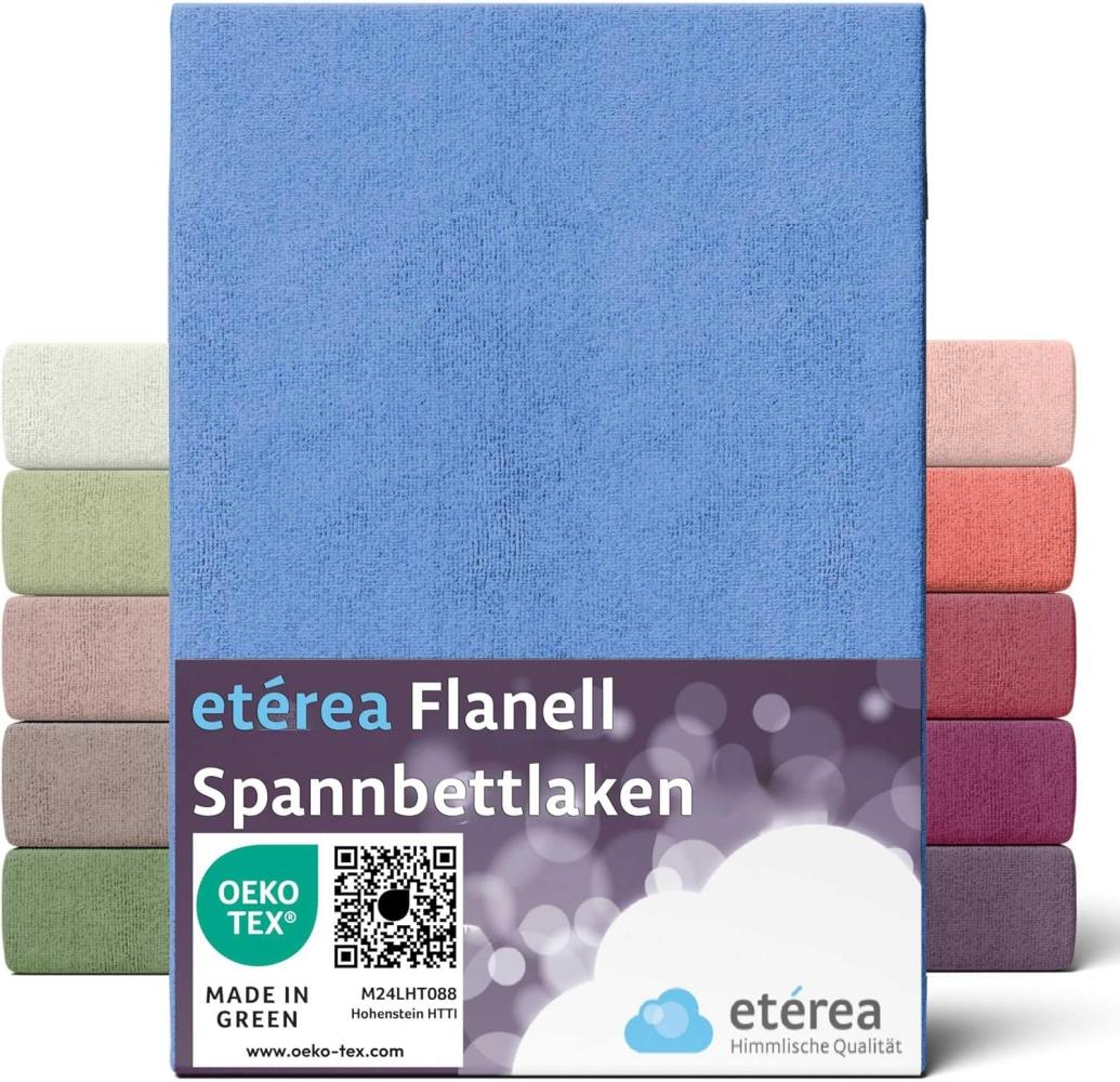 etérea Flanell Spannbettlaken 150x250 cm Hellblau Bild 1