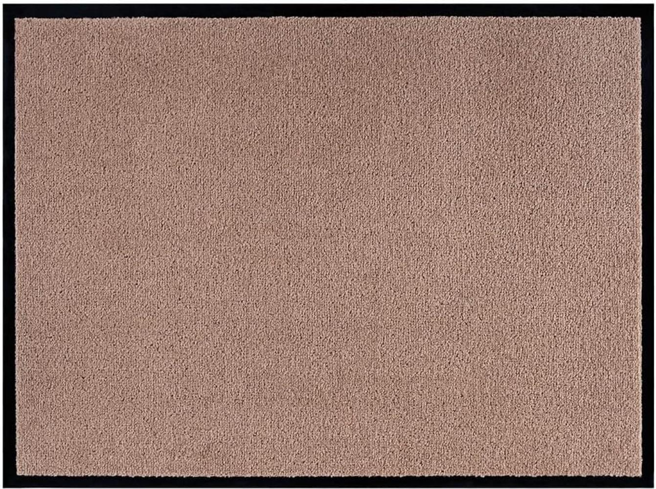 Teppich Boss waschbare In- & Outdoor Fußmatte Uni einfarbig - beige - 60x80x0,7cm Bild 1