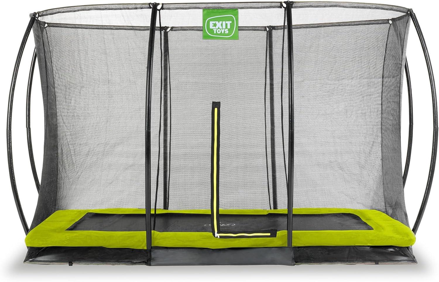 EXIT Trampolin Silhouette Ground Rechteckig + Sicherheitsnetz 214 x 305 cm grün Bild 1
