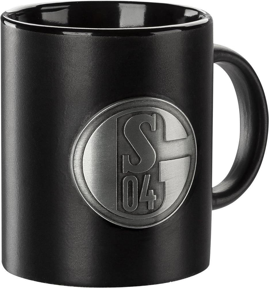 FC Schalke 04 Kaffeebecher schwarz Metall-Emblem 0. 3 Liter Bild 1