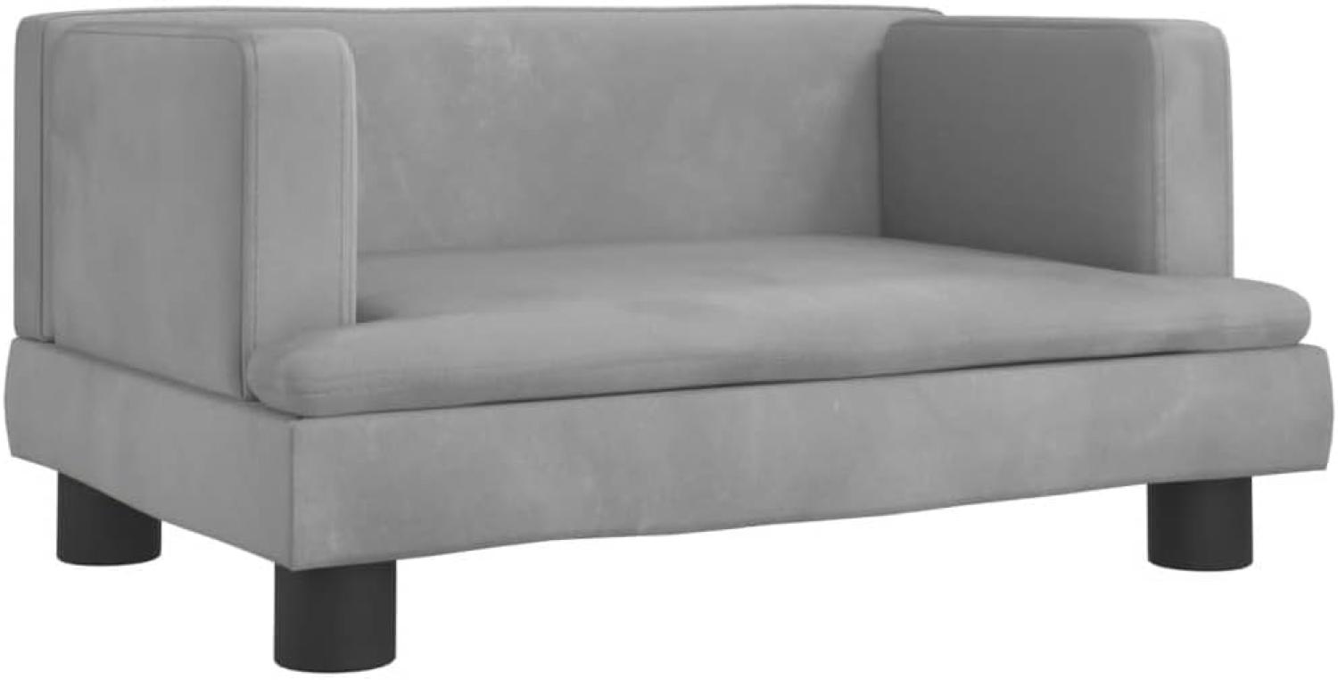 Kindersofa Hellgrau 60x40x30 cm Samt Bild 1