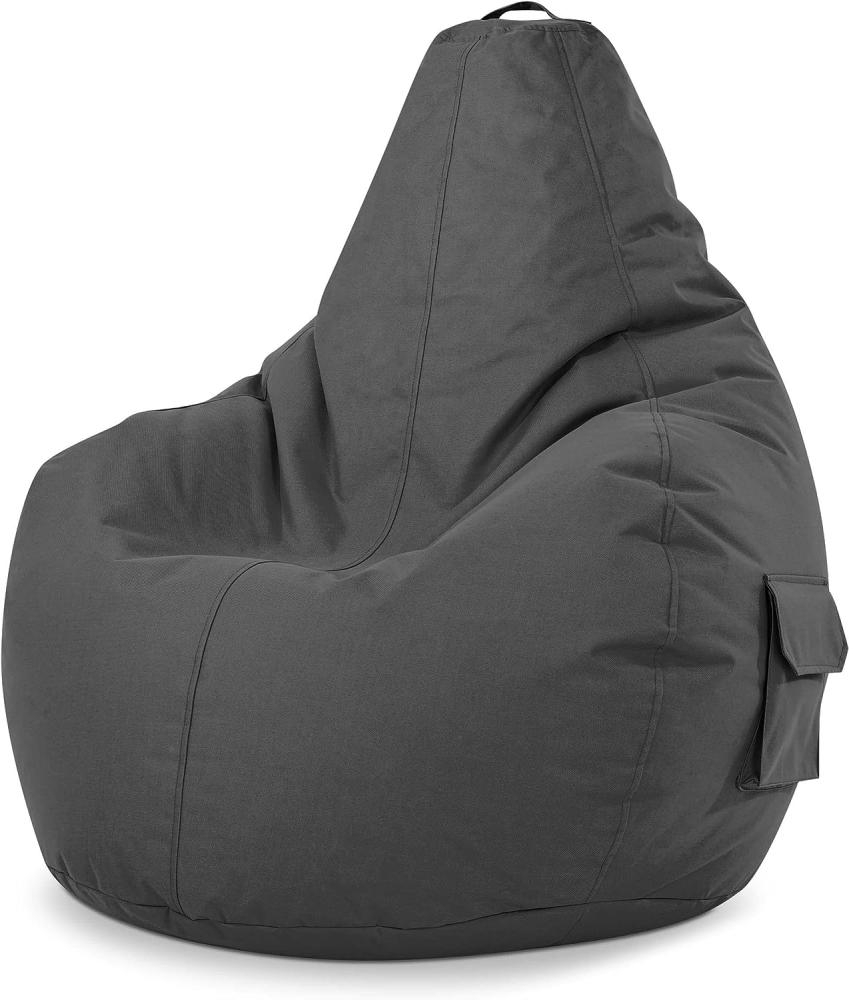 Green Bean© Sitzsack mit Rückenlehne "Cozy" 80x70x90cm - Gaming Chair mit 230L Füllung - Bean Bag Lounge Chair Sitzhocker Orange Bild 1