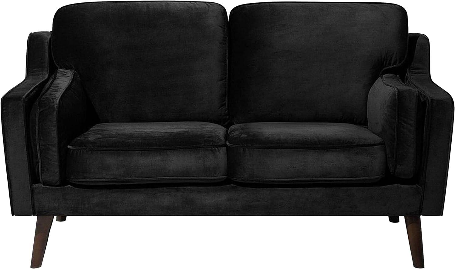2-Sitzer Sofa Samtstoff schwarz LOKKA Bild 1