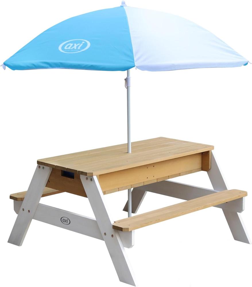 AXI 'Nick' Matsch-und Spieltisch mit Sonnenschirm, braun/weiß Bild 1