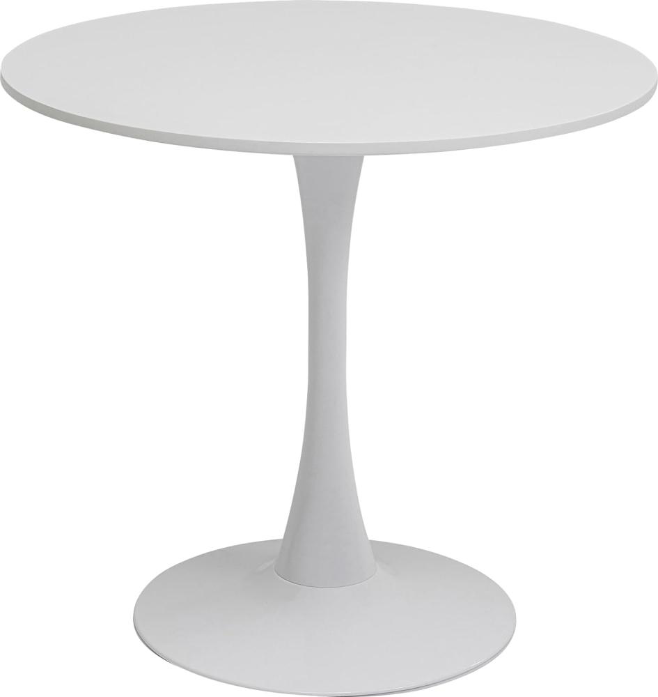 Kare Design Tisch Schickeria Weiß Ø80, 74x80x80cm Bild 1