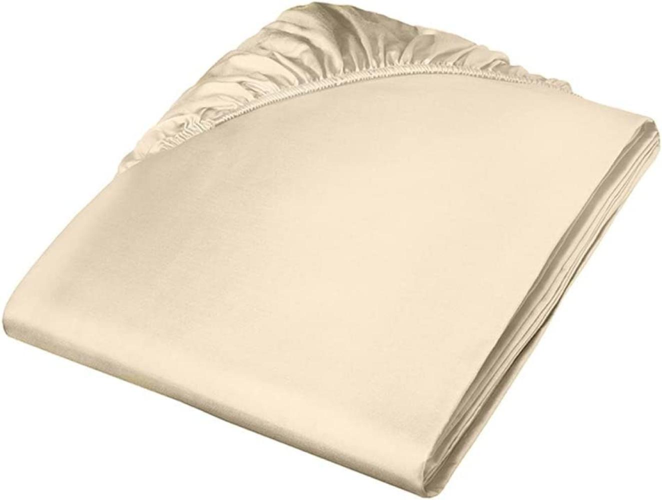 Fleuresse Mako-Satin-Spannlaken colours Farbe beige 2043 200x200 Bild 1