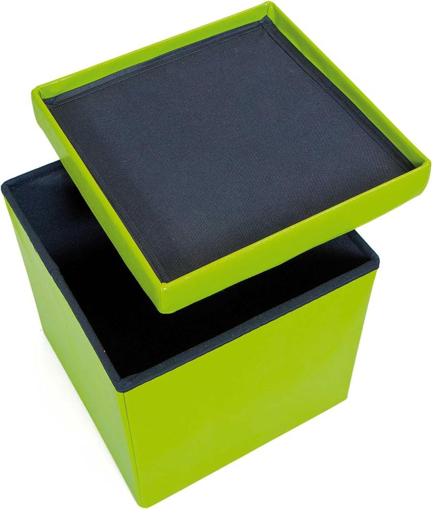 Aufbewahrungsbox Sanne Hocker faltbar mit Deckel grün Faltbox Regalbox Box Bild 1