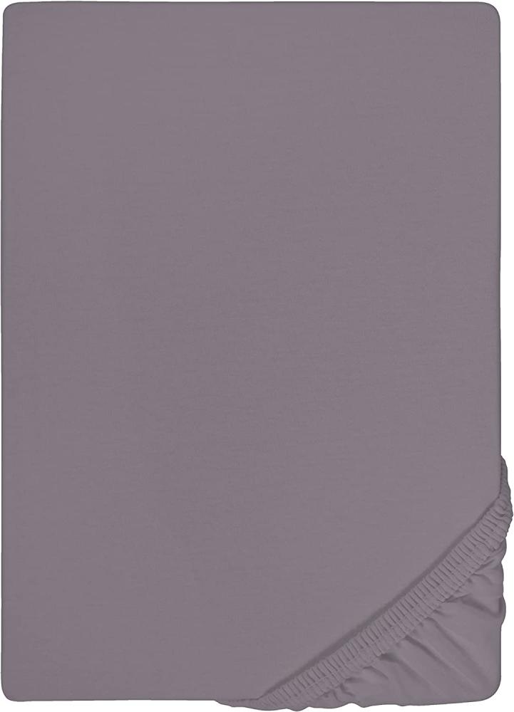 Biberna Jersey Elasthan Spannbettlaken Spannbetttuch 90x190 cm - 100x220 cm Silber - Grau Bild 1