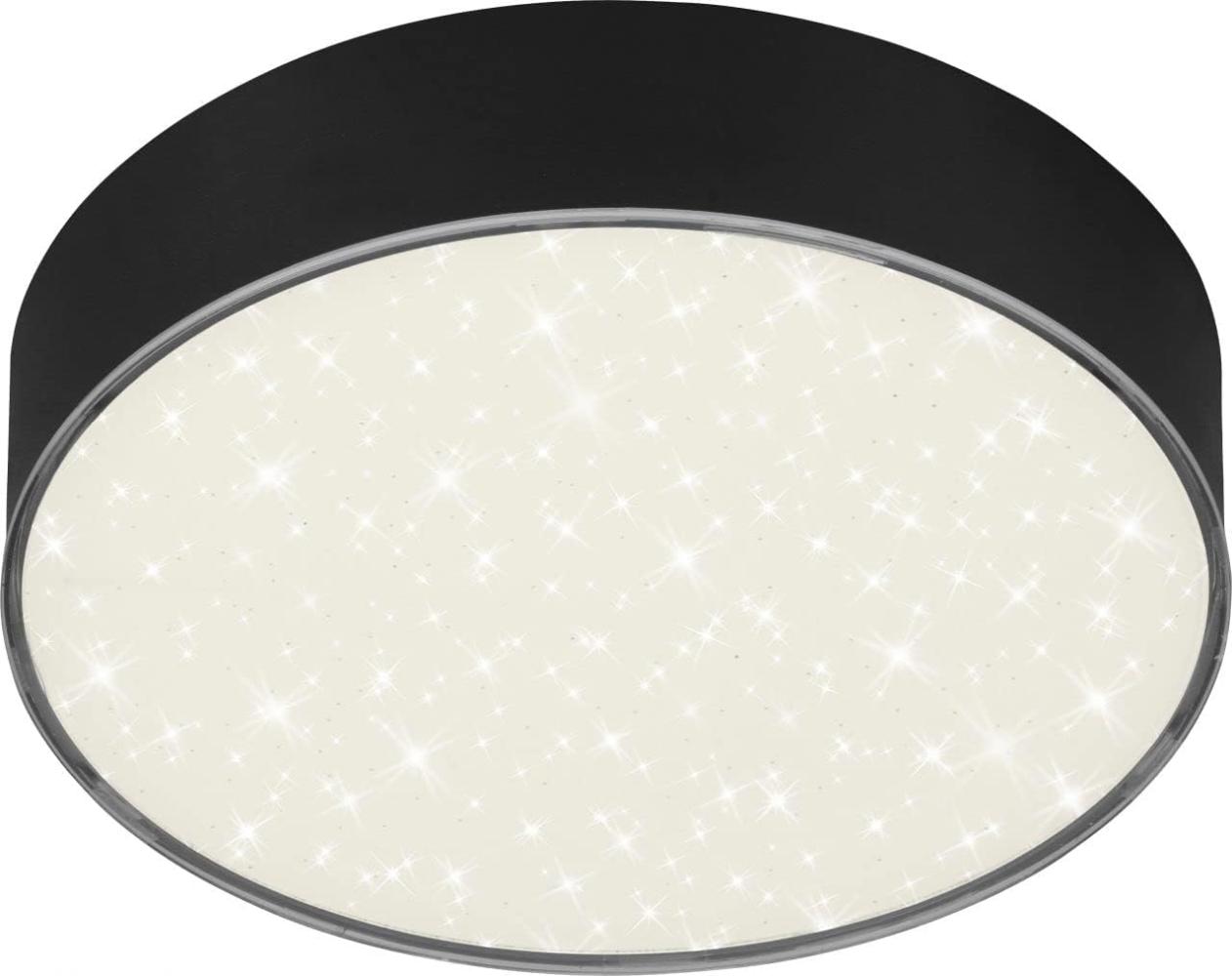 Briloner LED Deckenleuchte Flame Star schwarz Ø 15,7 cm mit Sternenhimmel Bild 1