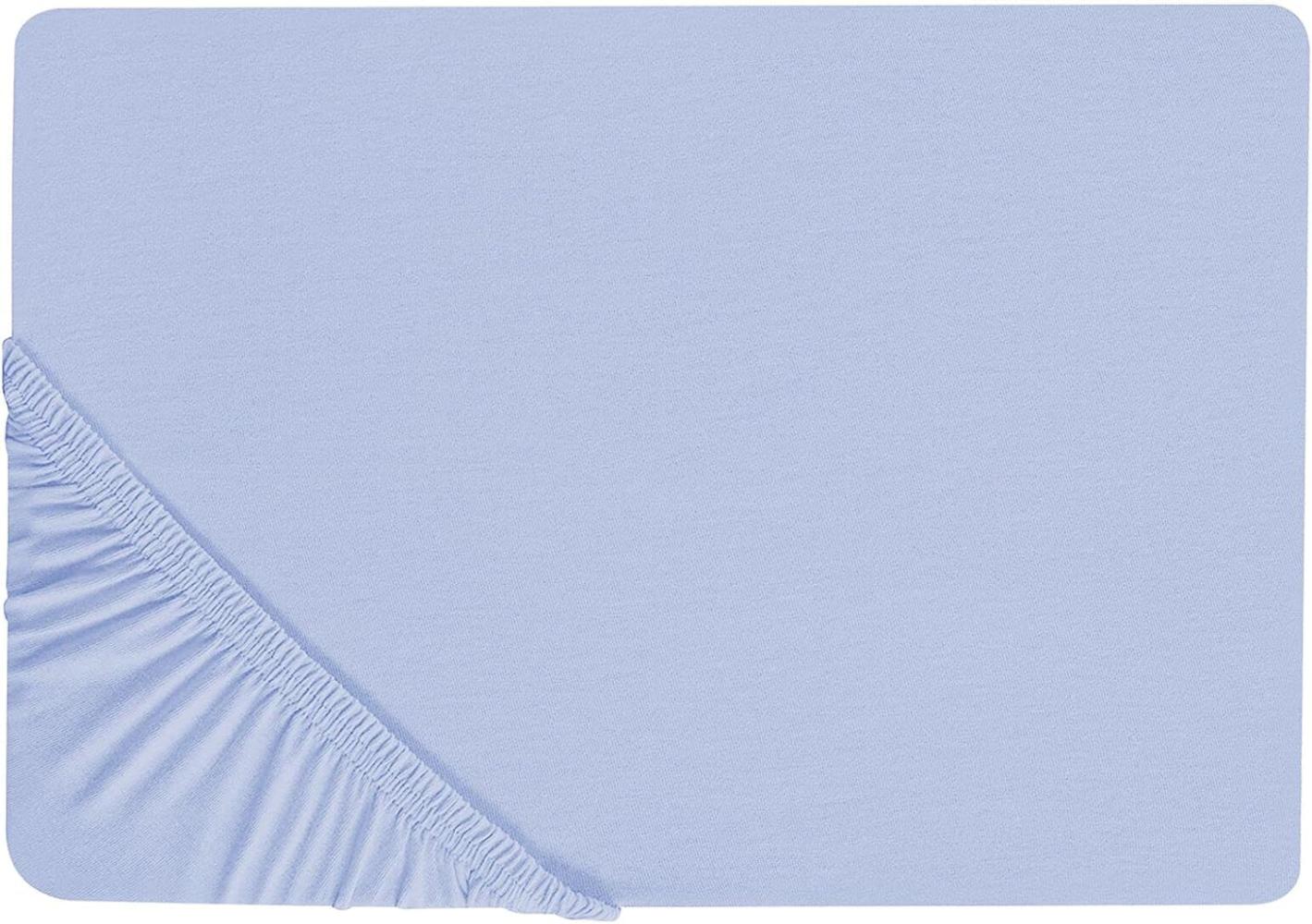 Spannbettlaken Baumwolle blau 90 x 200 cm JANBU Bild 1