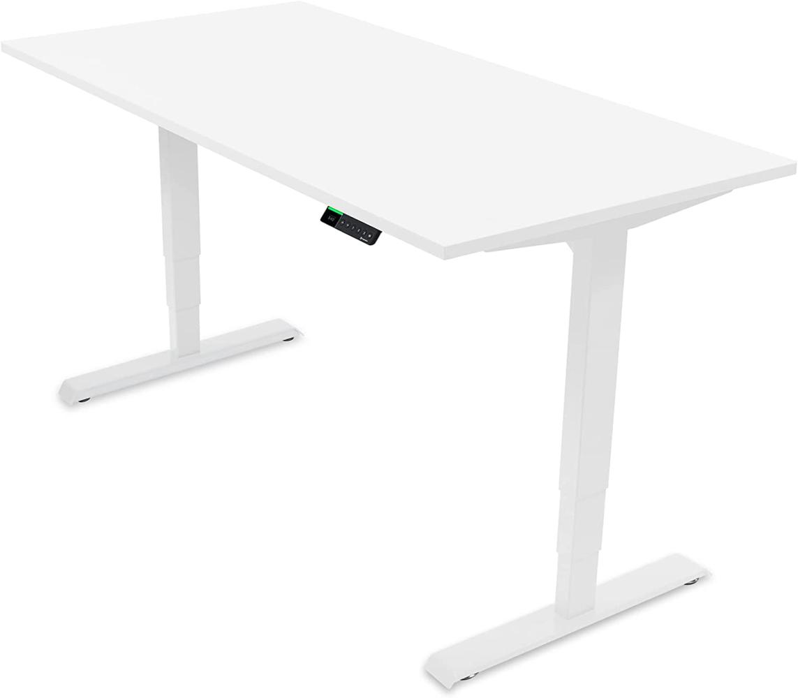 Desktopia Pro X - Elektrisch höhenverstellbarer Schreibtisch / Ergonomischer Tisch mit Memory-Funktion, 7 Jahre Garantie - (Weiß, 120x80 cm, Gestell Weiß) Bild 1