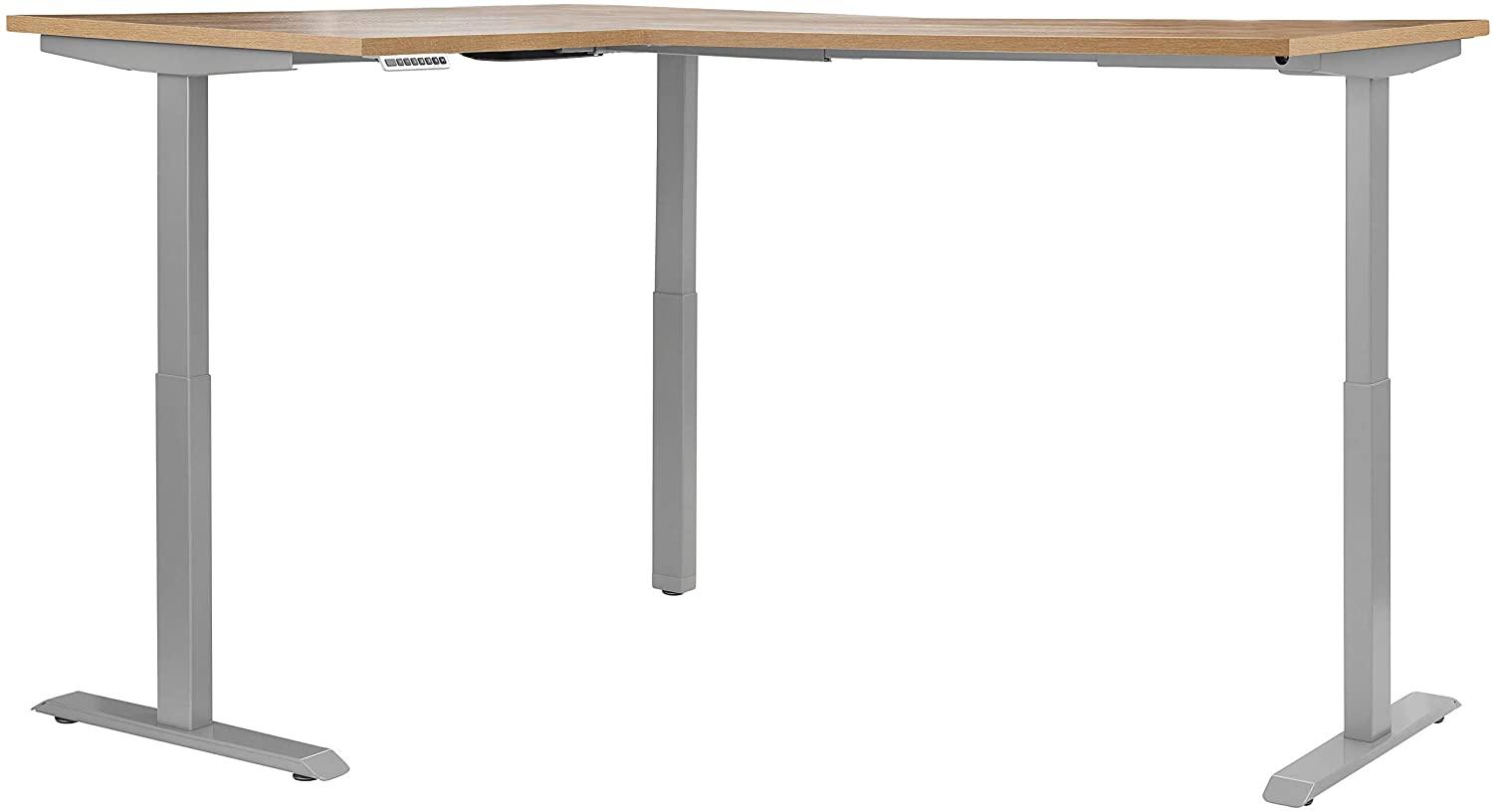 Schreibtisch "5514" aus Metall / Spanplatte in Metall platingrau - Riviera Eiche. Abmessungen (BxHxT) 200x120x150 cm Bild 1