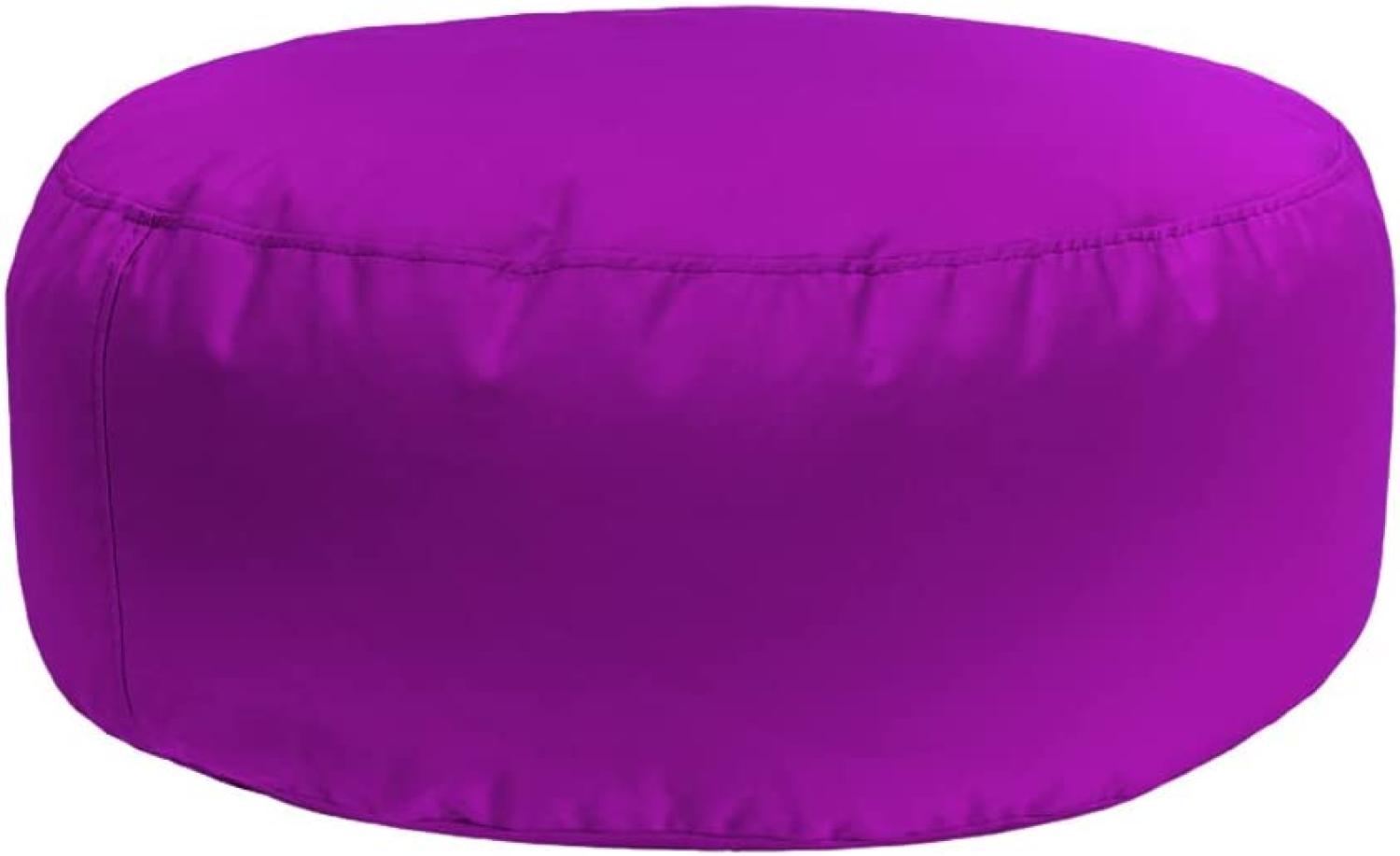 Bruni Pouf Sitzhocker M in Violett – runder Sitzpouf, Indoor und Outdoor als Fußhocker, Yoga-Sitzkissen, Meditationskissen geeignet Bild 1