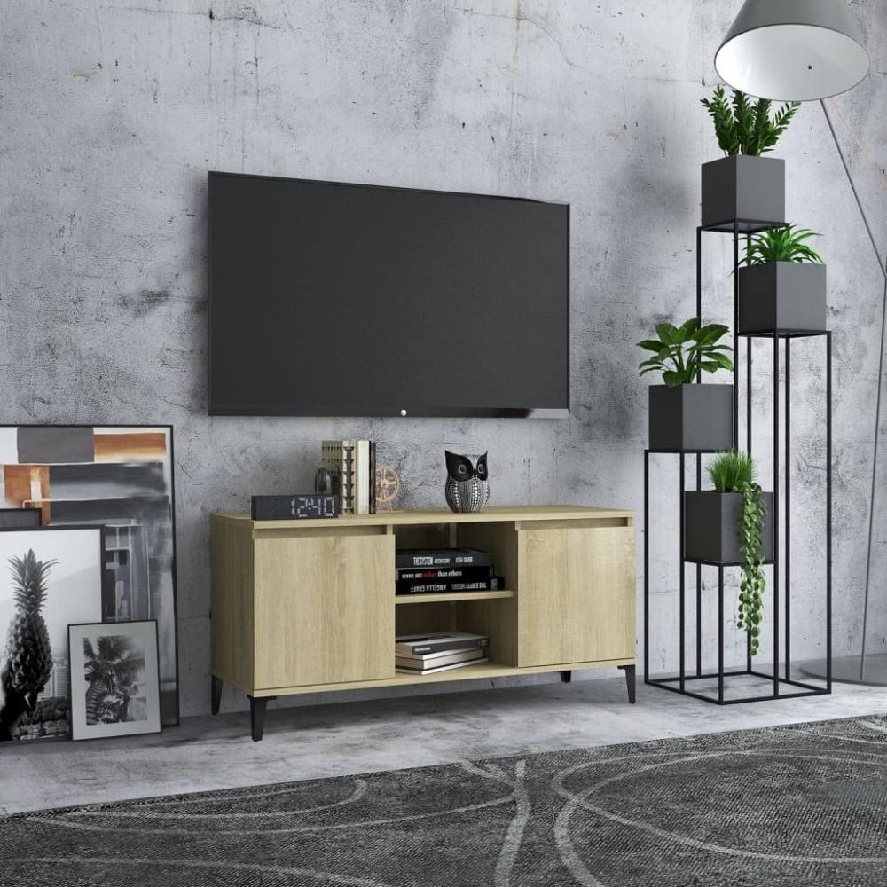 vidaXL TV-Schrank mit Metallbeinen Sonoma-Eiche 103,5x35x50 cm Bild 1
