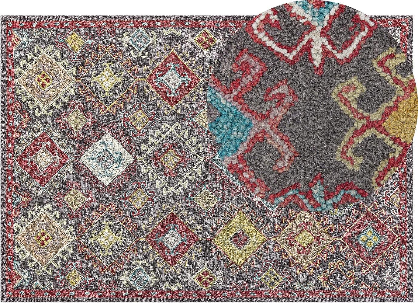 Teppich Wolle mehrfarbig 160 x 230 cm Kurzflor FINIKE Bild 1