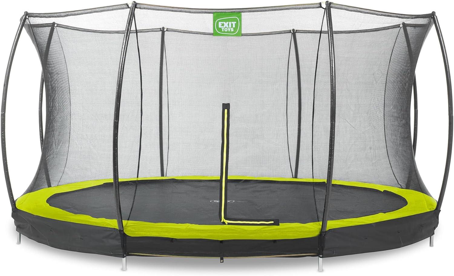 EXIT Trampolin Silhouette Ground + Sicherheitsnetz Ø 427 cm grün Bild 1