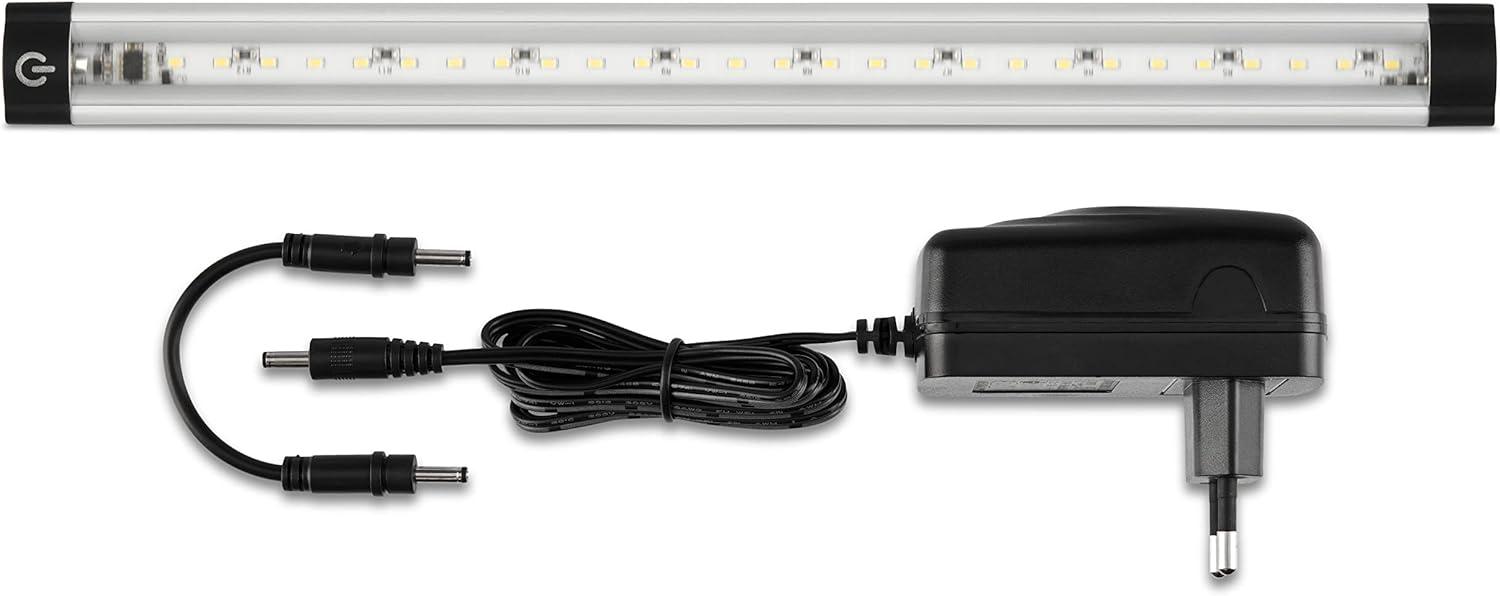 REV TS Unterbauleuchte Küche LED, Lichtleiste, Schrankbeleuchtung, Sensor, 30. 000h, 3W, 250lm, 300 x 25 x 10 mm, silber Bild 1