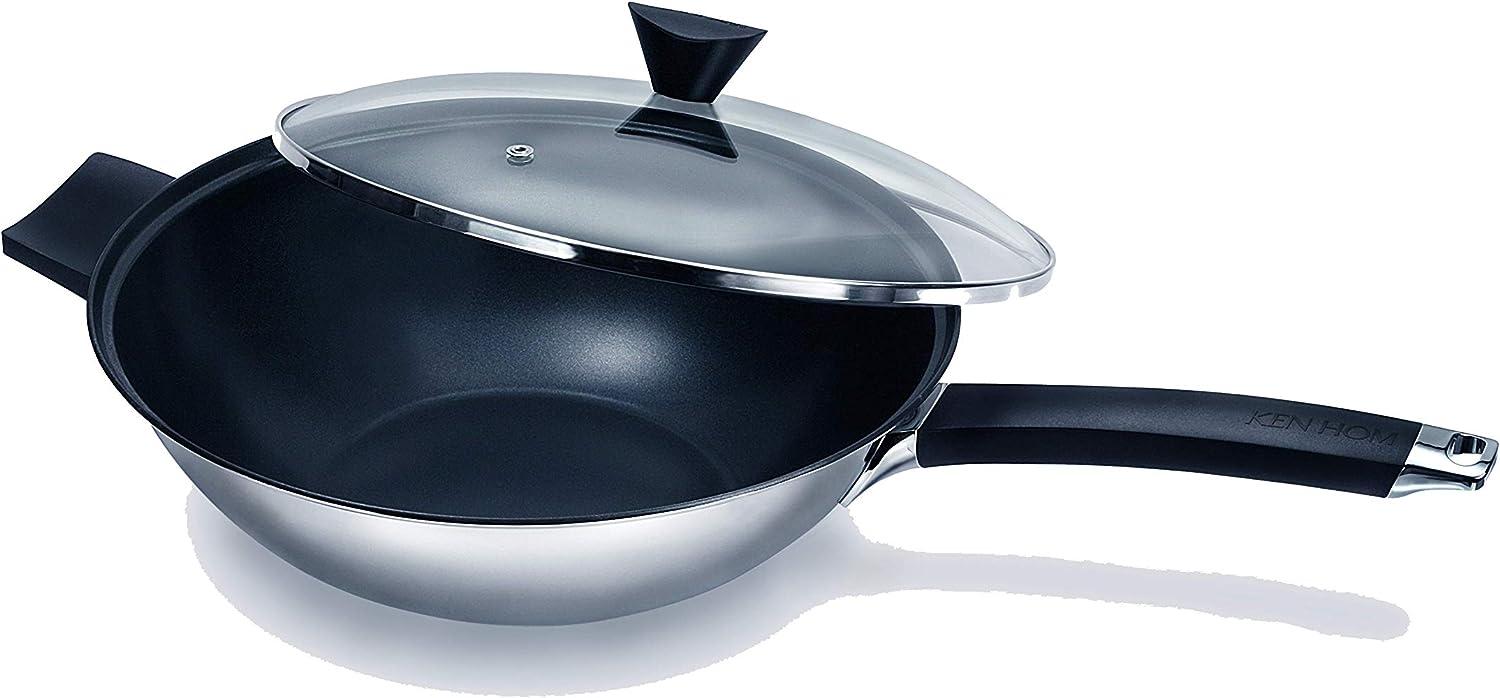 KEN HOM Non Stick Stainless Steel 2pce Wok and Glass Lid Bild 1