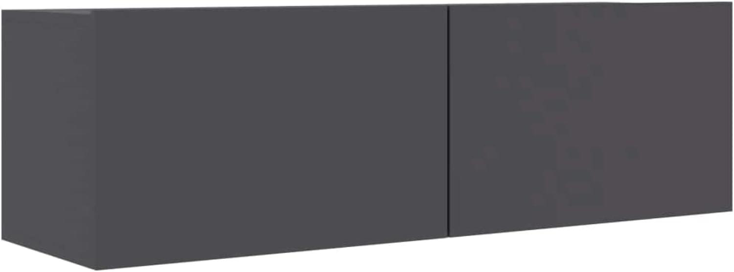 vidaXL TV Schrank mit 2 Klapptüren TV Möbel Hängeboard Lowboard Fernsehtisch Fernsehschrank Sideboard HiFi Grau 100x30x30cm Spanplatte Bild 1