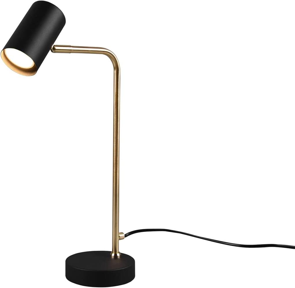 LED Schreibtischlampe in Messing / Schwarz matt, Spot schwenkbar, Höhe 45cm Bild 1