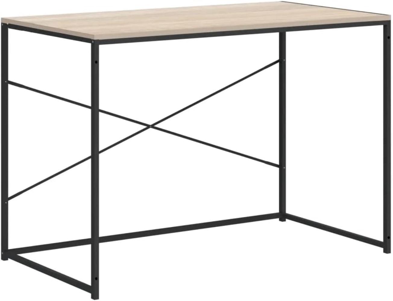 Computertisch Schwarz und Eiche-Optik 110x60x70cm Holzwerkstoff Bild 1