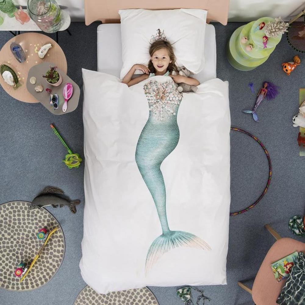Snurk Bettbezug Meerjungfrau, 140 x 200/220 cm Weiß Bild 1