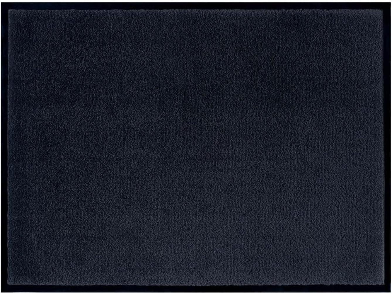 Teppich Boss waschbare In- & Outdoor Fußmatte Uni einfarbig - schwarz - 80x120x0,7cm Bild 1