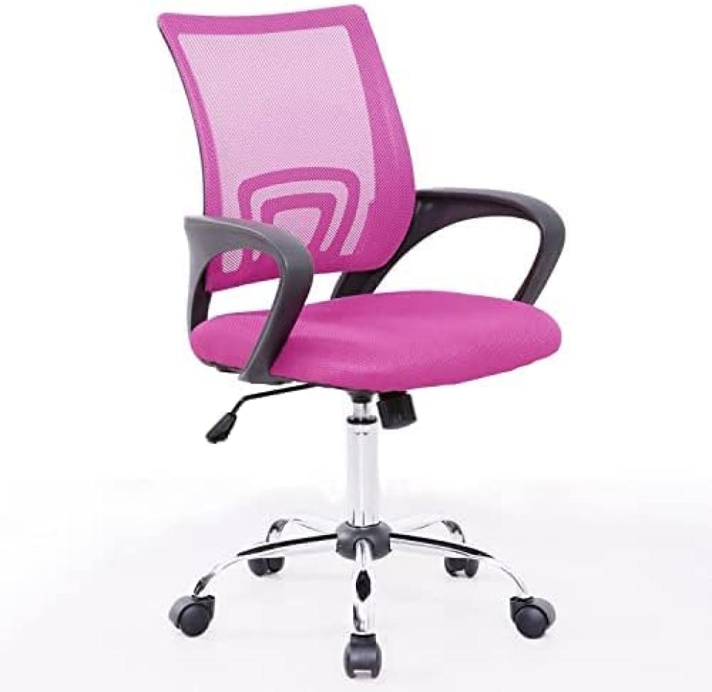 SVITA CYDNEY Schreibtischstuhl Kinder Jugendliche Drehstuhl Stoff Stuhl Bürostuhl Pink Bild 1