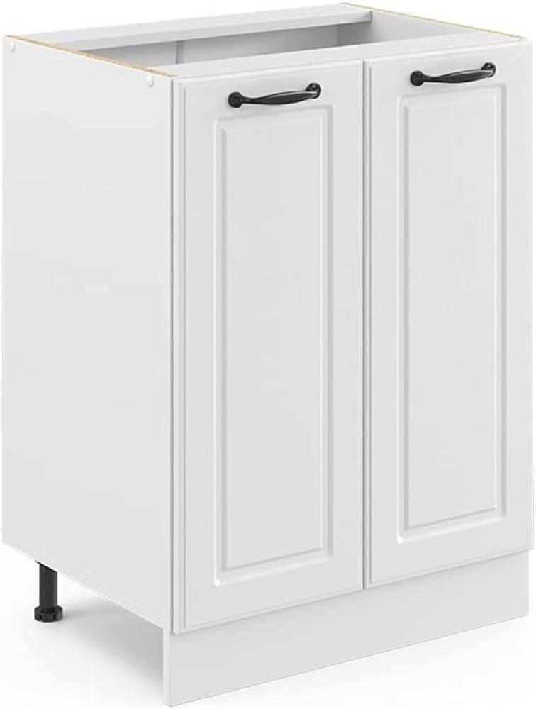 Vicco Küchenunterschrank R-Line, Weiß Landhaus/Weiß, 60 cm, AP Marmor Bild 1