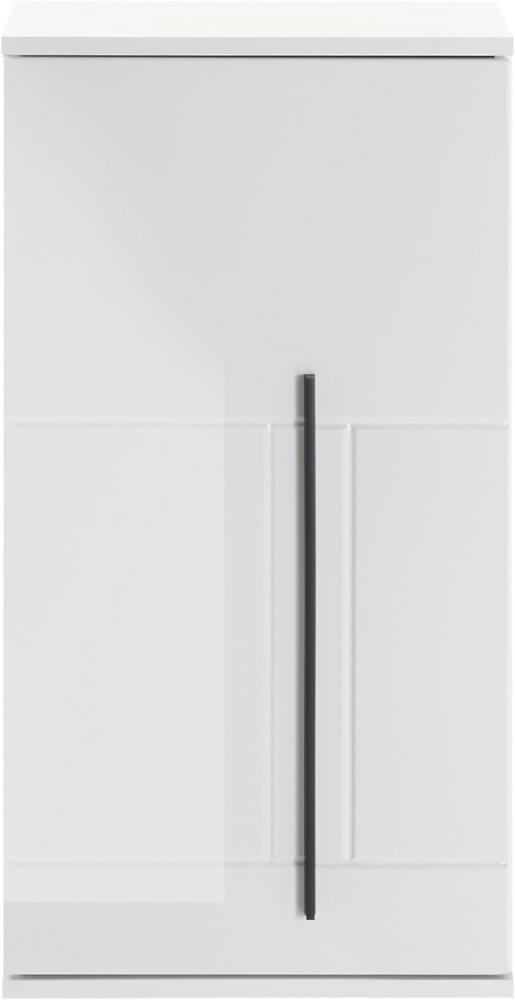Badezimmer Hängeschrank Design-D in Hochglanz weiß 45 x 85 cm Bild 1