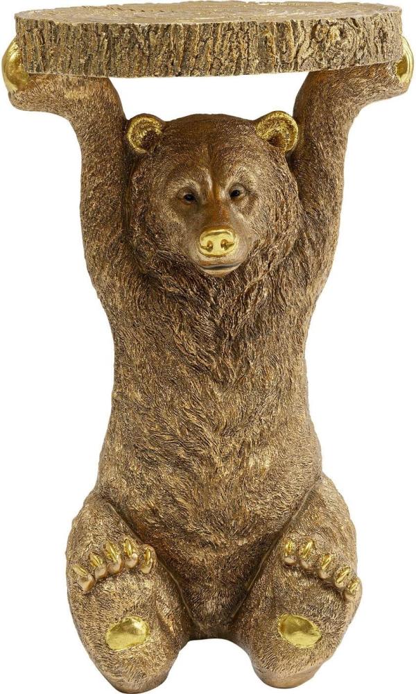 Kare Animal Bear Gold 35x34cm Beistelltische, Kunststoff, 52x35,5x34,5cm Bild 1