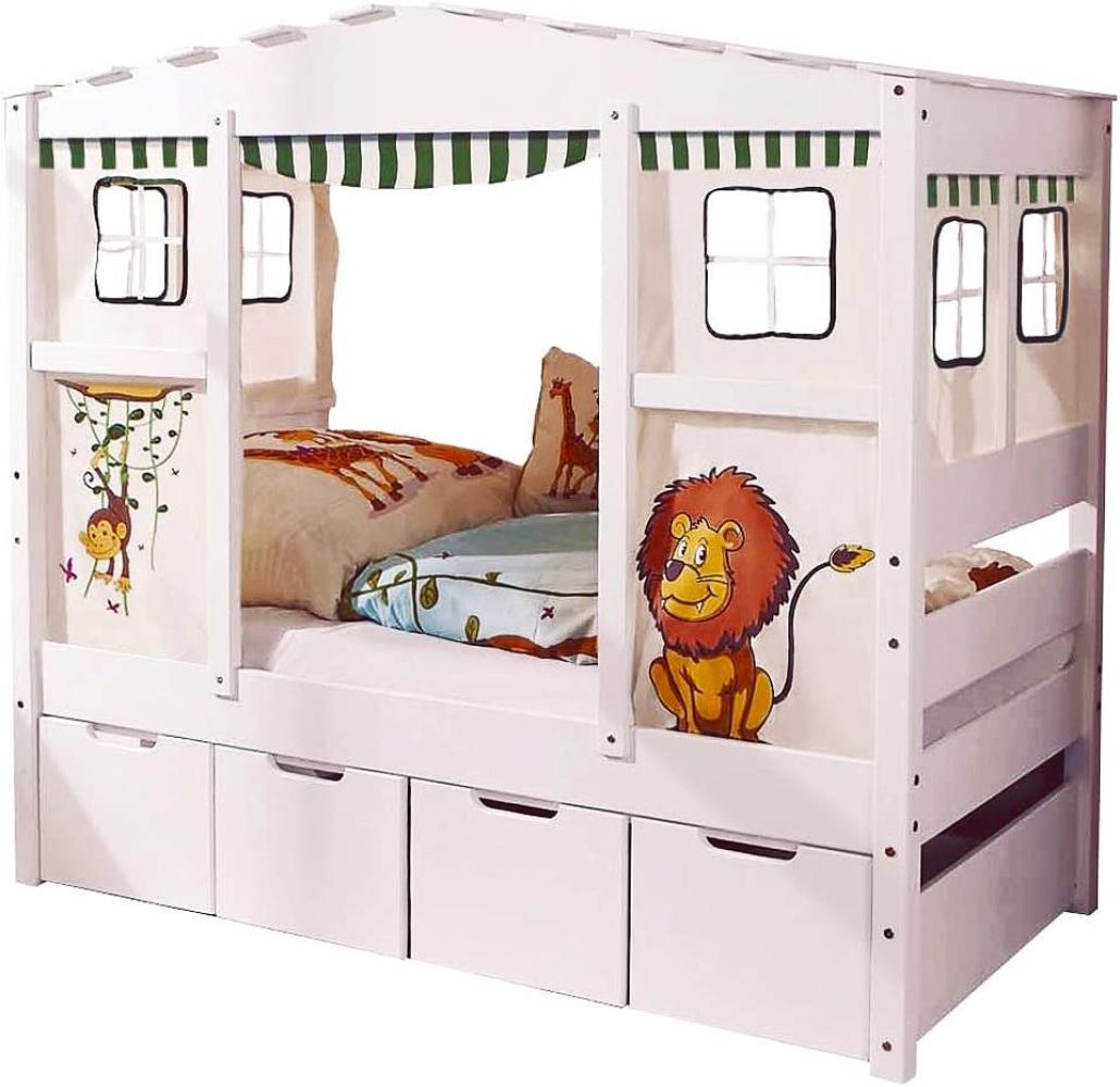 Ticaa 'Safari' Hausbett Mini weiß inkl. Bettkasten 'Maria' Bild 1